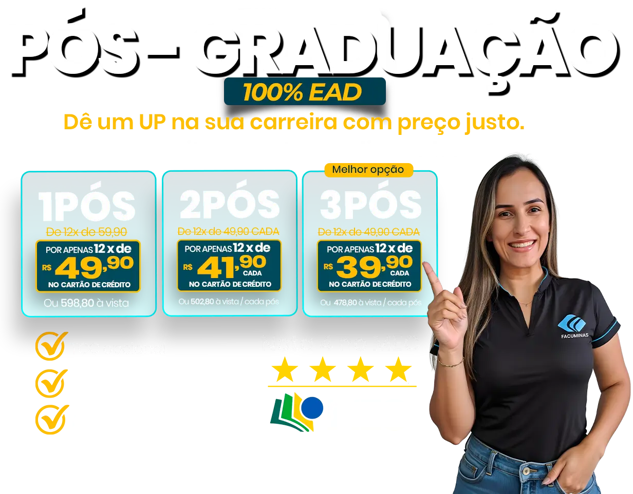 Oferta de pós-graduação Facuminas 100% EAD